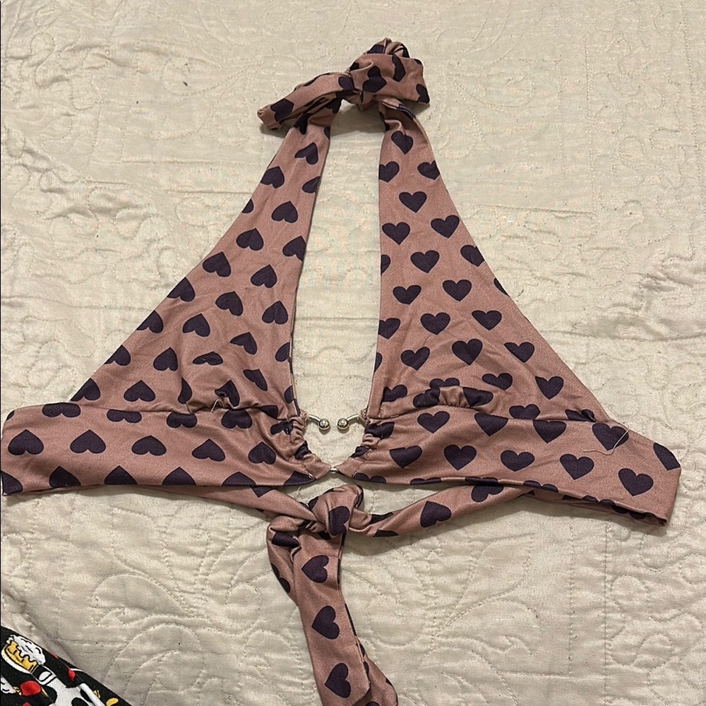 Heart Print Halter Top